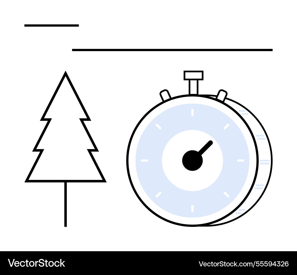 Timer and tree representation highlighting speed Timer and tree representation highlighting speed vector image