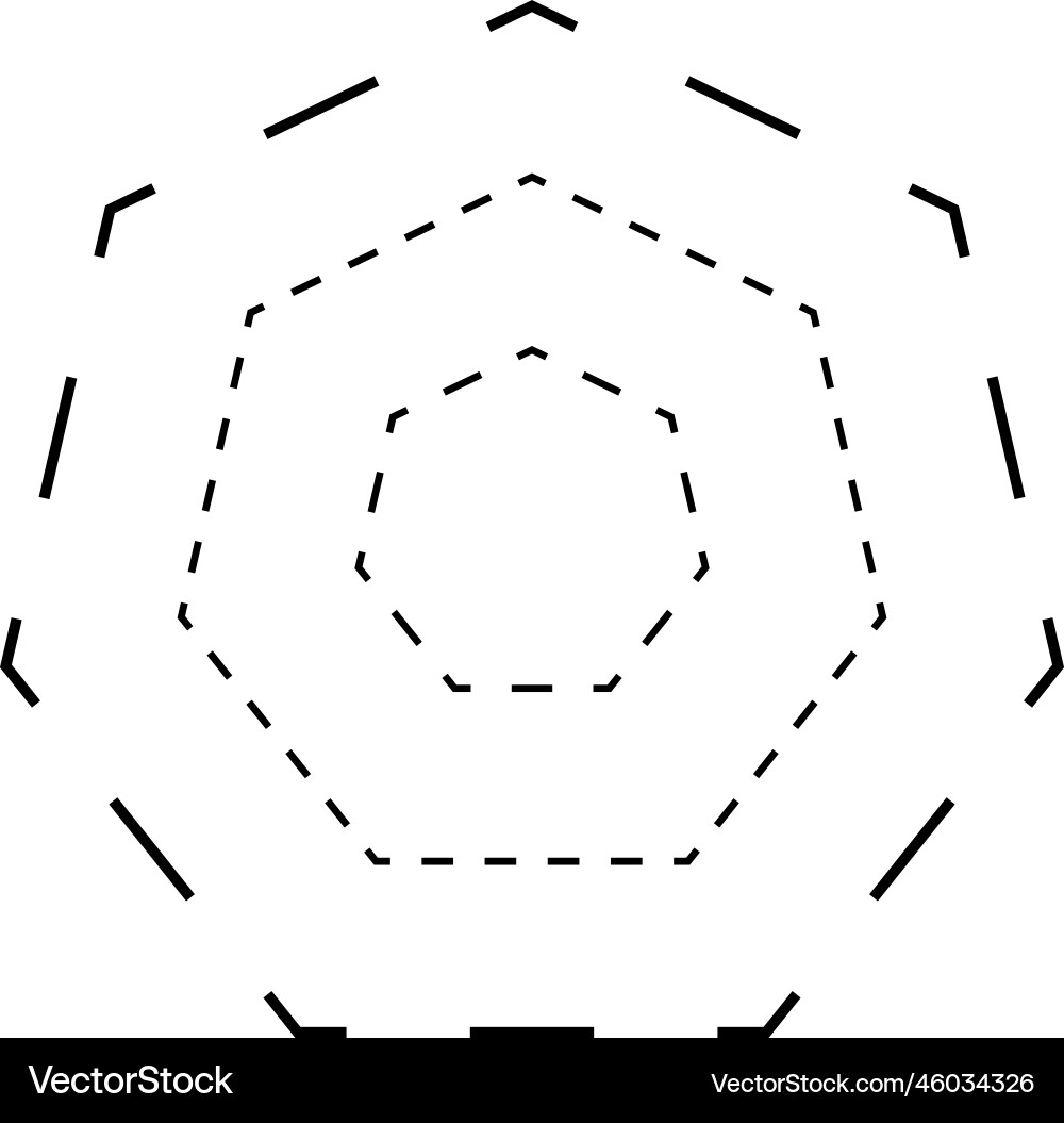 Tracing heptagon shape symbol dashed and dotted Tracing heptagon shape symbol dashed and dotted vector image