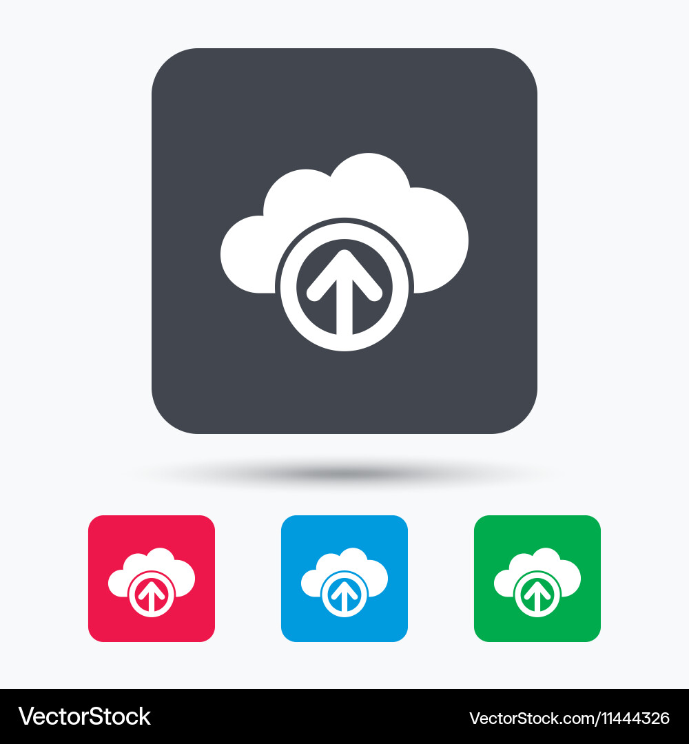 Upload from cloud icon data storage sign vector image