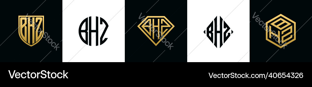 Ursprüngliche Buchstaben bhz Logo Designs Bündel Ursprüngliche Buchstaben bhz Logo Designs Bündel vektorbild