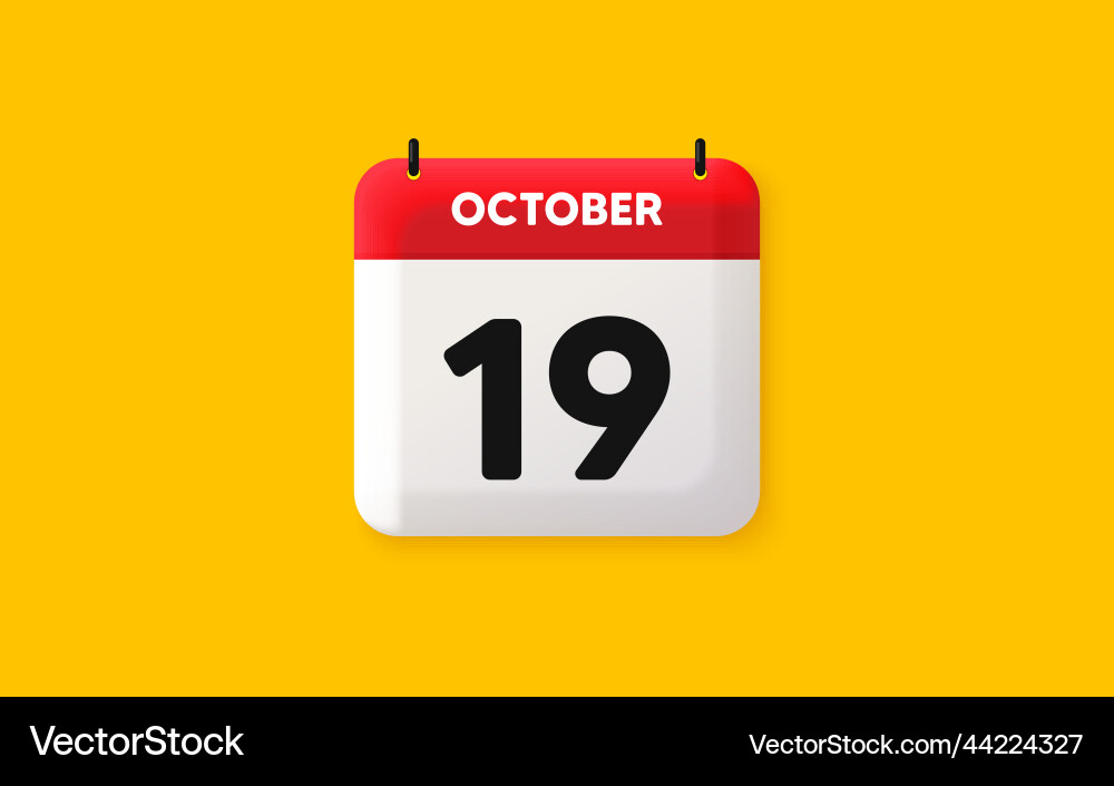 19th day of the month icon event schedule date vector image