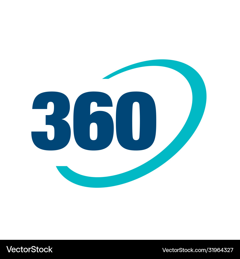 360 degrees logo design with circle element 360 degrees logo design with circle element vector image