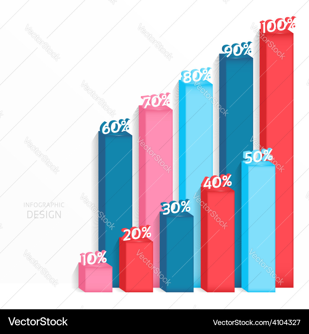 Abstract 3d digital graph can be used for workflow Abstract 3d digital graph can be used for workflow vector image