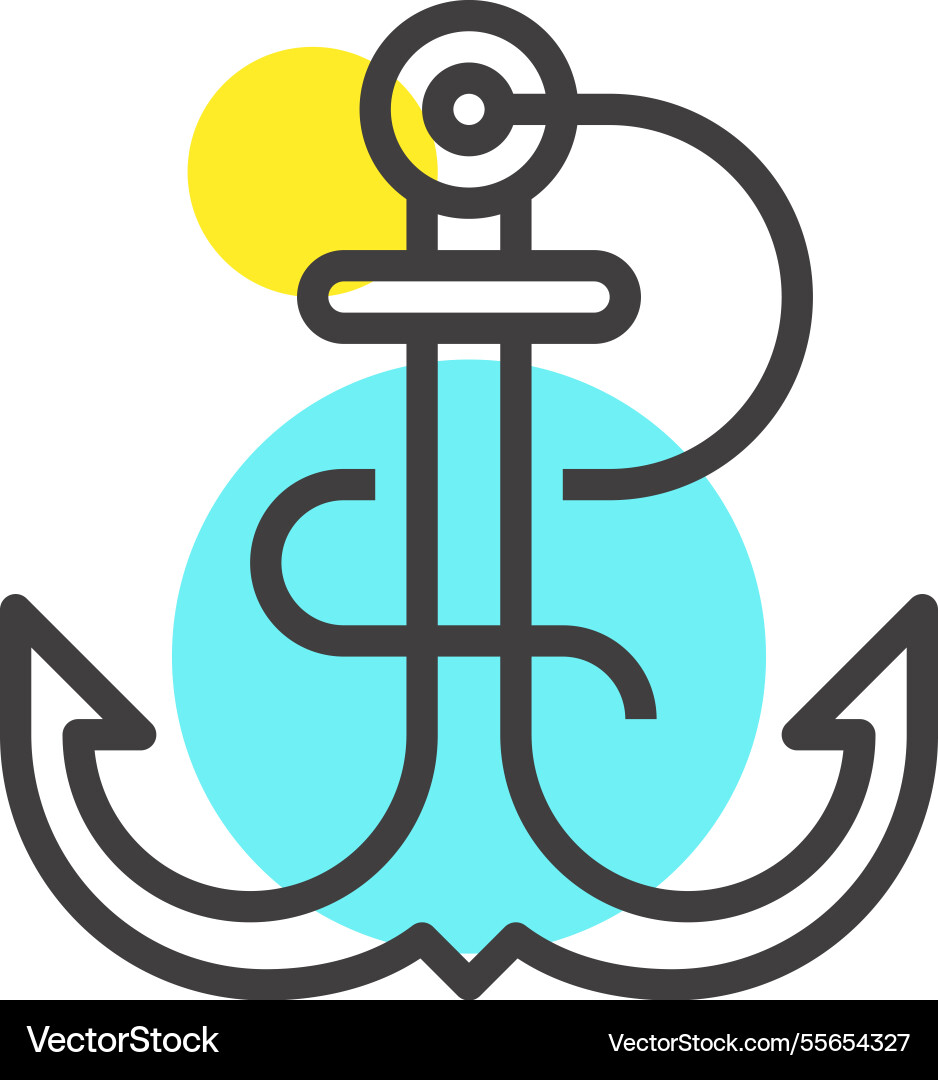Anchor text flat line web icon concept Anchor text flat line web icon concept vector image