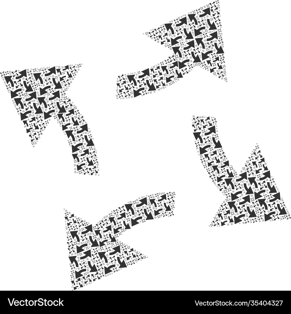 Centrifugal arrows recursion collage itself Centrifugal arrows recursion collage itself Vector Image