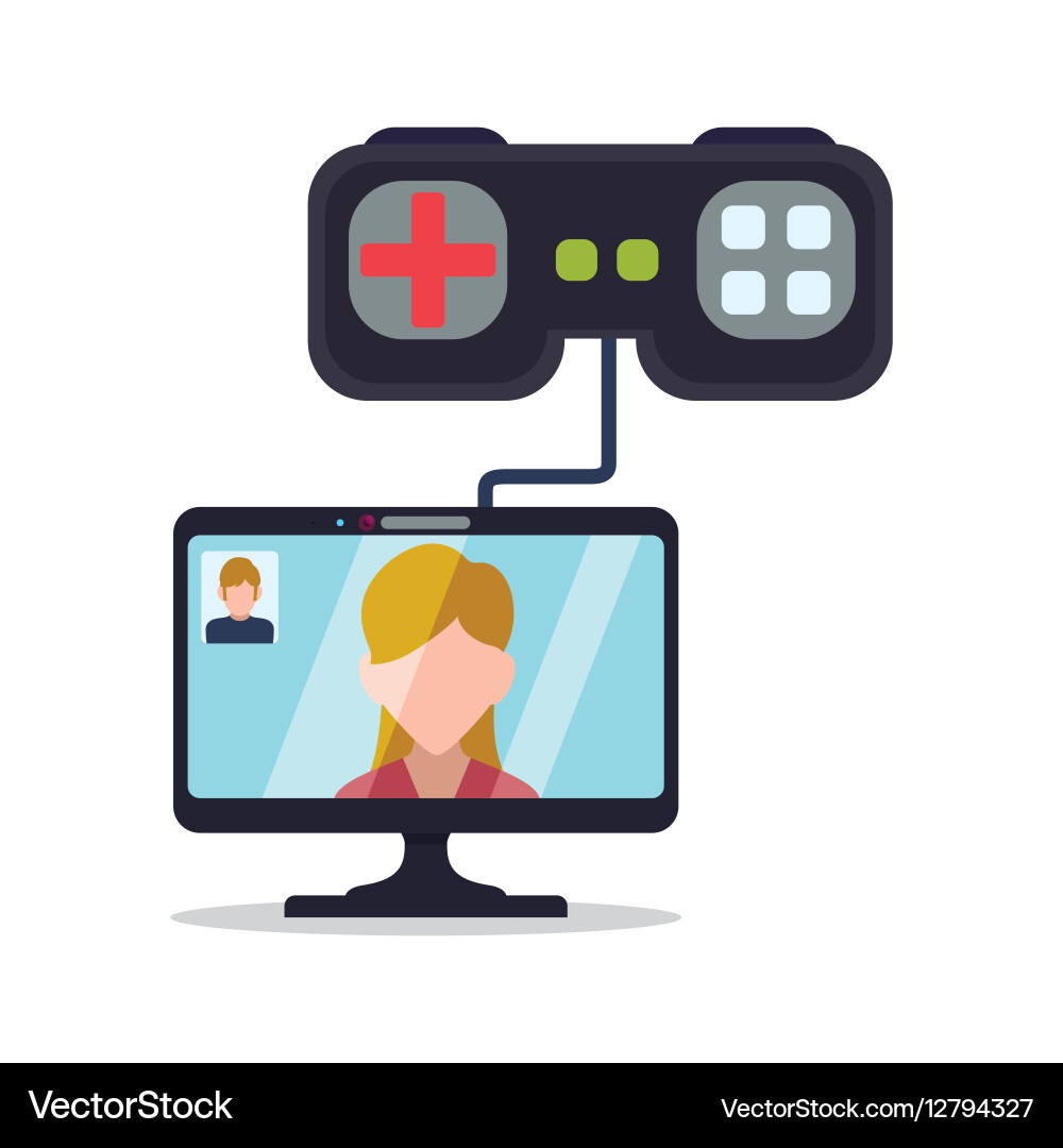 Computer controller game character gamer vector image