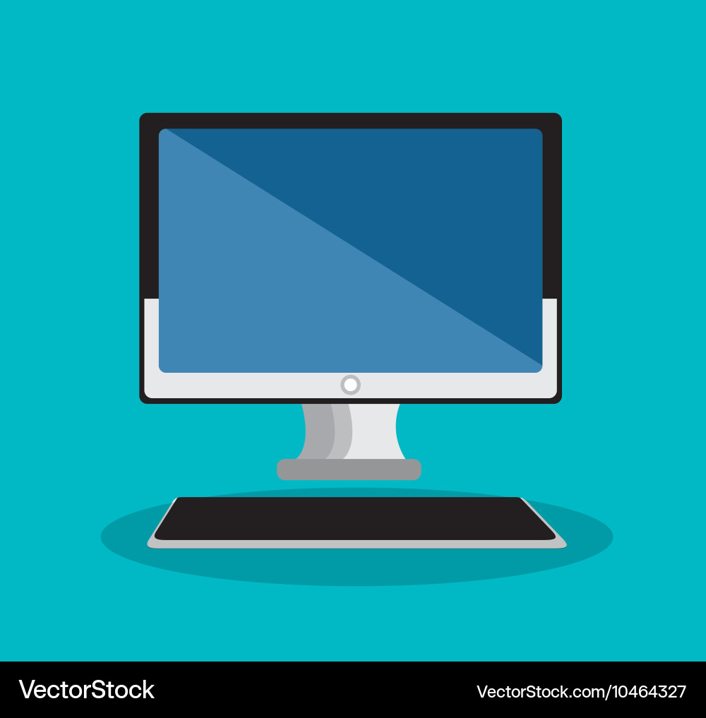 Computer desktop isolated icon design vector image