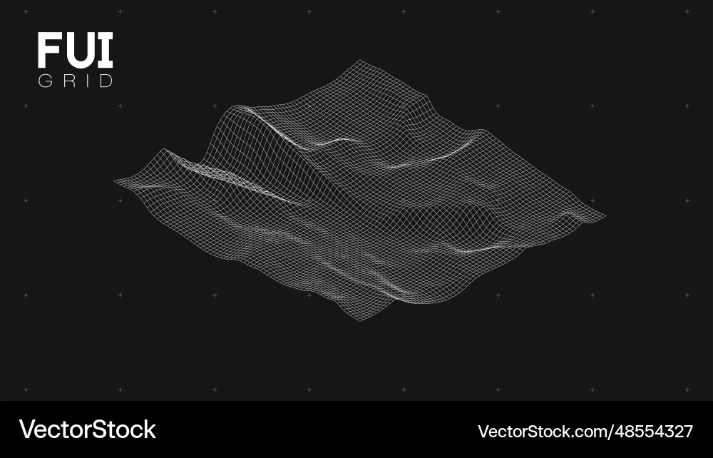 Fui gui 3d landscape scan grid abstract Fui gui 3d landscape scan grid abstract vector image