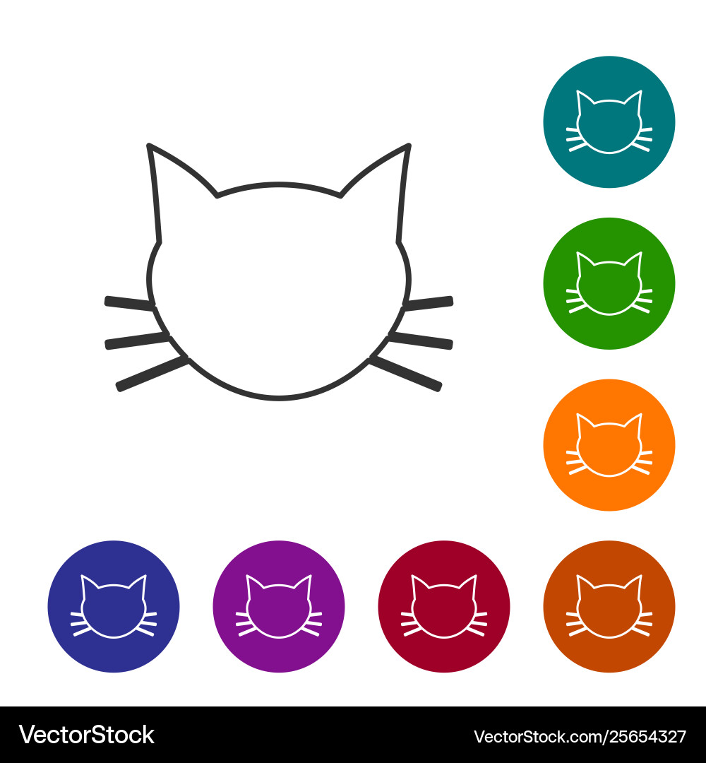 Grey cat line icon isolated on white background Grey cat line icon isolated on white background vector image