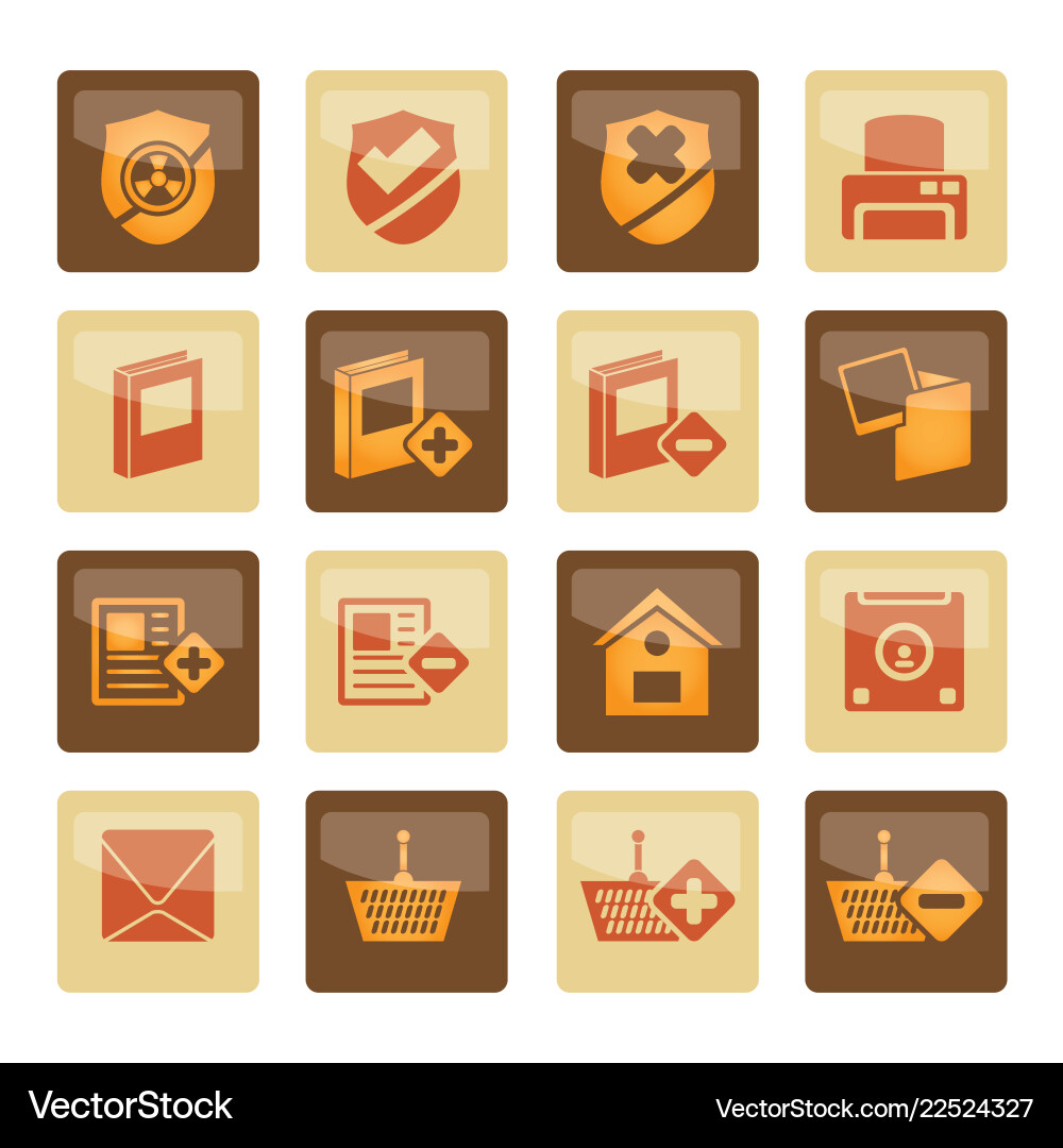 Internet and website buttons icons over brown Internet and website buttons icons over brown vector image