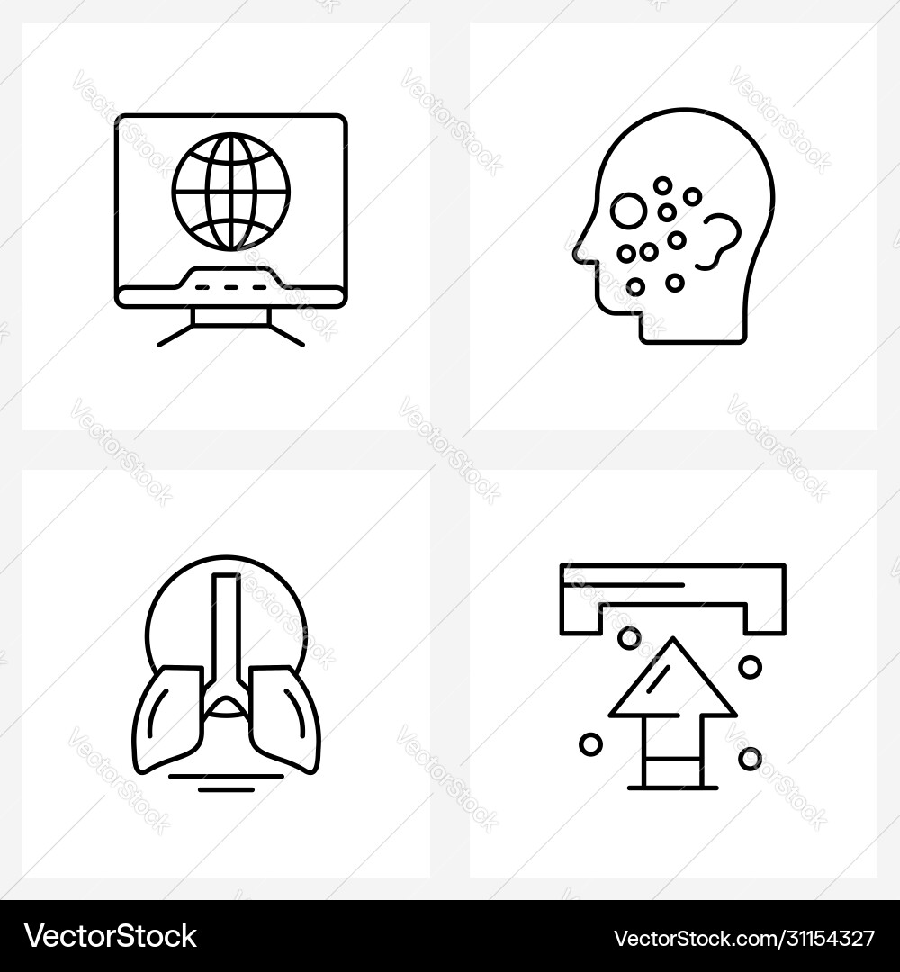 Modern style set 4 line pictograph grid based Vector Image