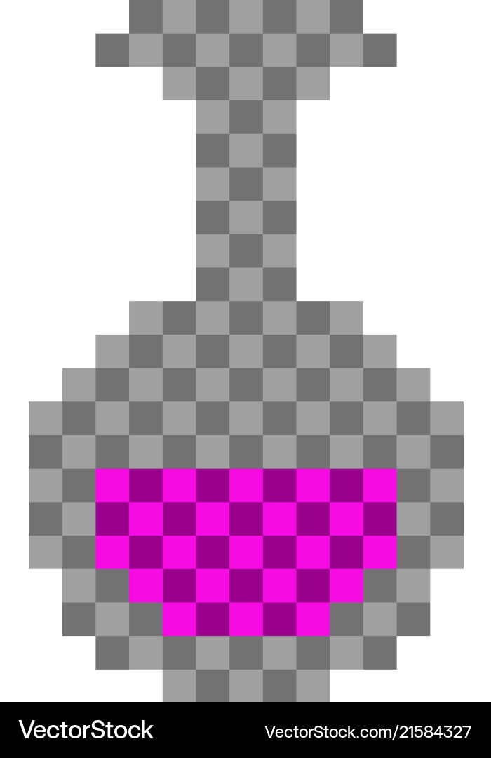 Pixelated alchemy flask icon Vector Image