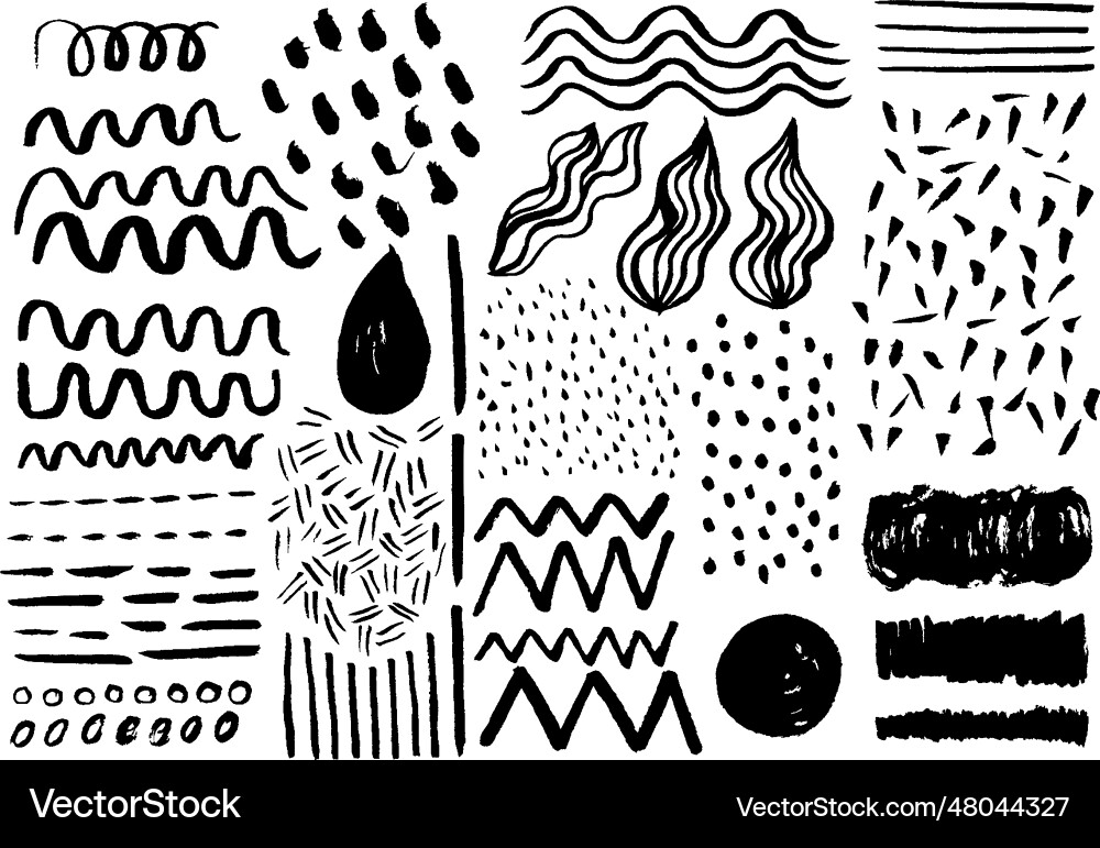 Resource of doodles handmade marks with felt-tip Resource of doodles handmade marks with felt-tip vector image