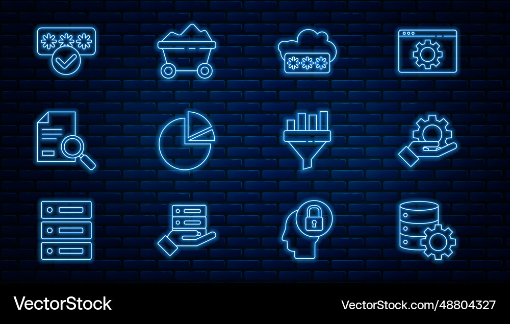 Set line server and gear hand settings password Set line server and gear hand settings password vector image