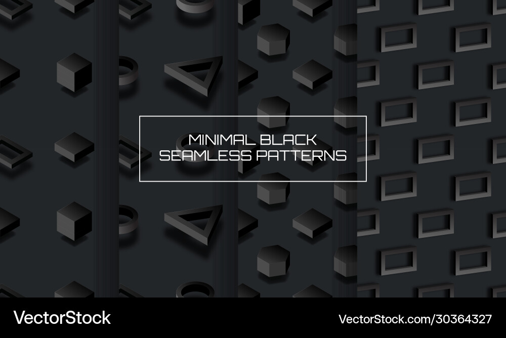 Set minimal black seamless pattern backgrounds Set minimal black seamless pattern backgrounds vector image