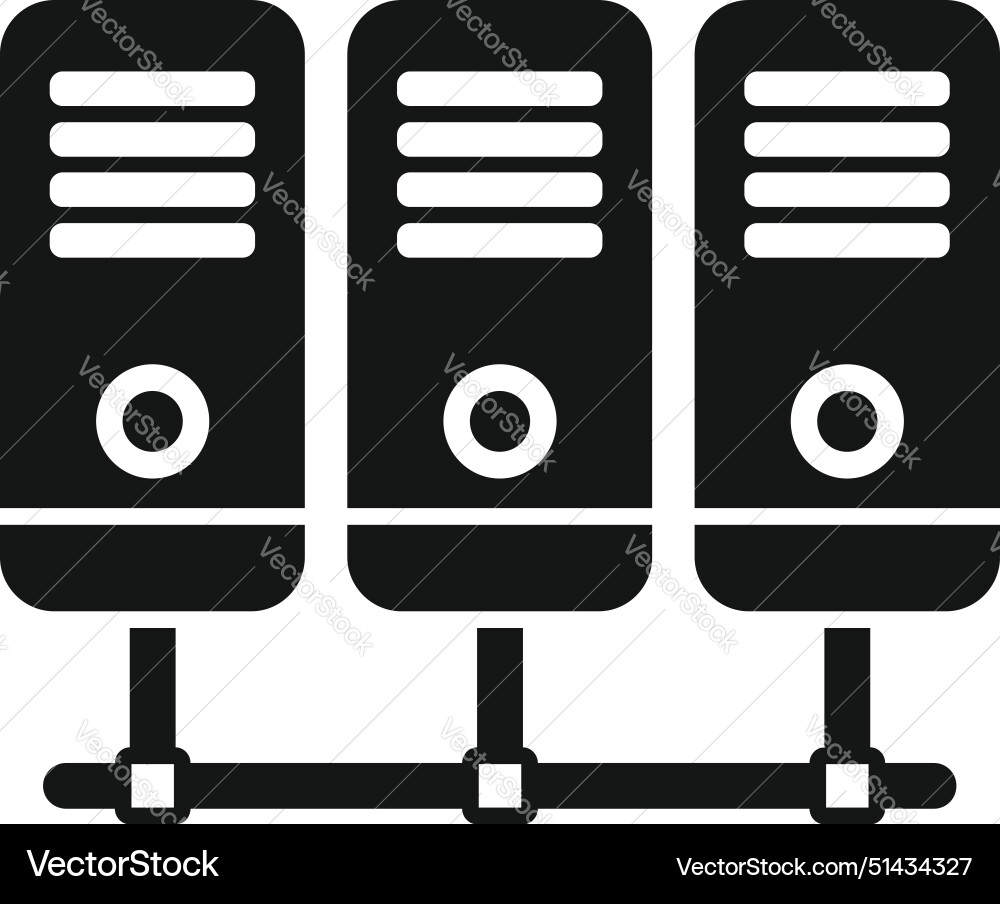 Set of three computer servers icon Set of three computer servers icon Vector Image