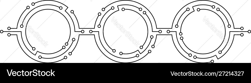 Set technology round frame Set technology round frame vector image
