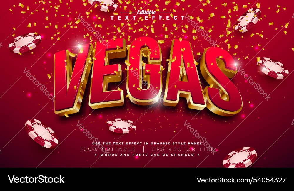 Vegas 3d Texteffekt-Design editierbar und skalierbar Vegas 3d Texteffekt-Design editierbar und skalierbar vektorbild