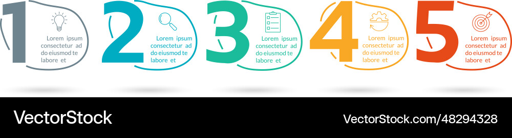 5 steps infographic elements with numbers 5 steps infographic elements with numbers vector image