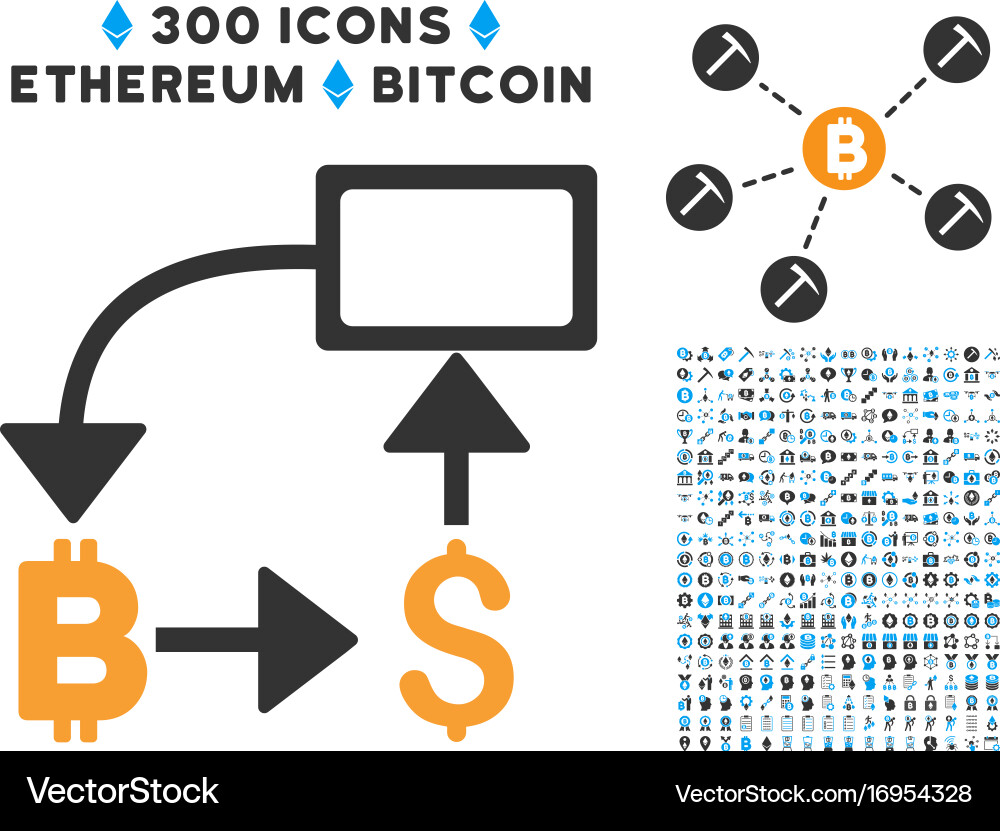 Bitcoin dollar flow chart flat icon Vector Image