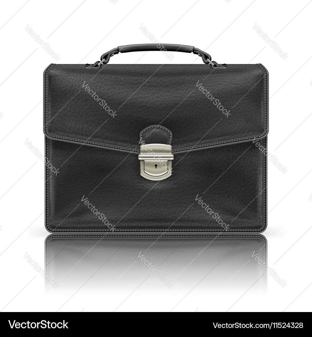 Black leather briefcase Royalty Free Vector Image