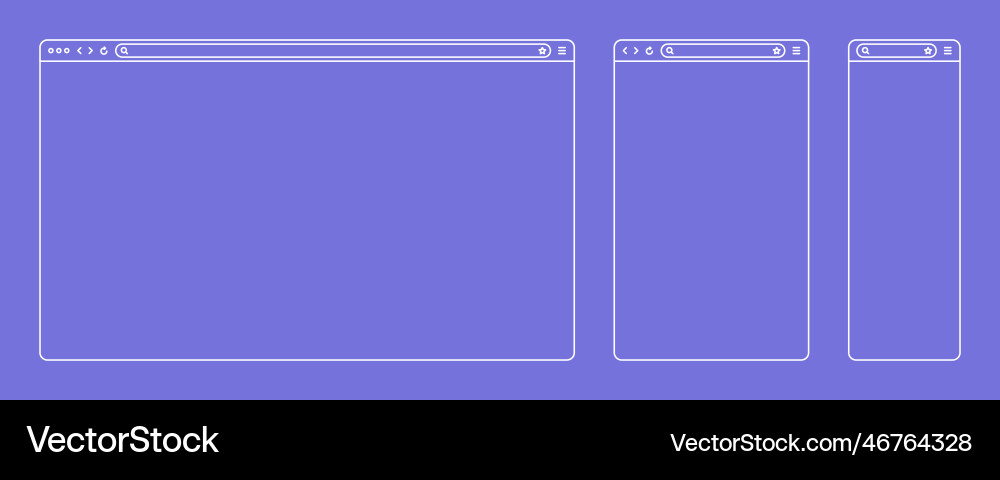 Blank web browser internet page window Blank web browser internet page window vector image