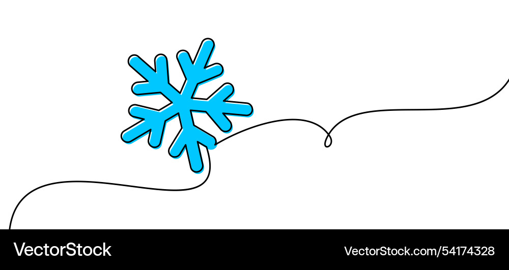 Blue snowflake with line art detail Blue snowflake with line art detail vector image