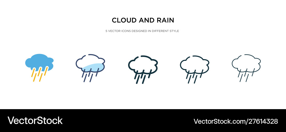 Cloud and rain icon in different style two Cloud and rain icon in different style two vector image
