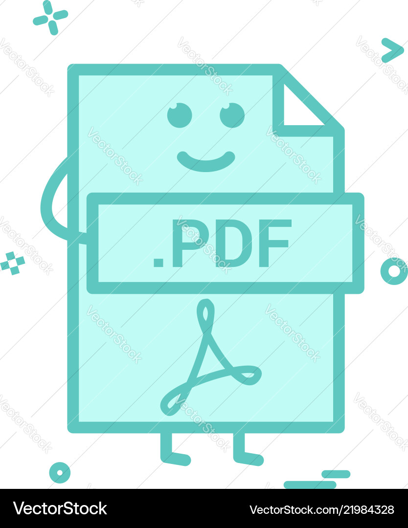 Computer pdf file format type icon design Computer pdf file format type icon design vector image