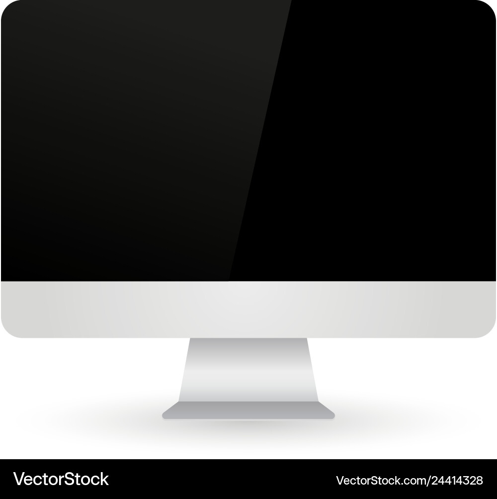 Computer screen with shadow on white background Computer screen with shadow on white background vector image