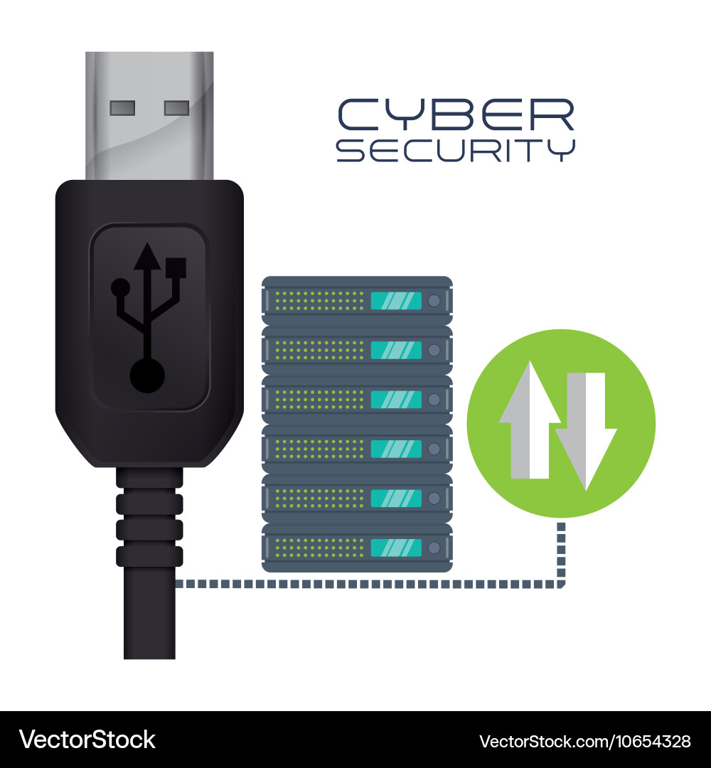 Cyber security system and media design vector image