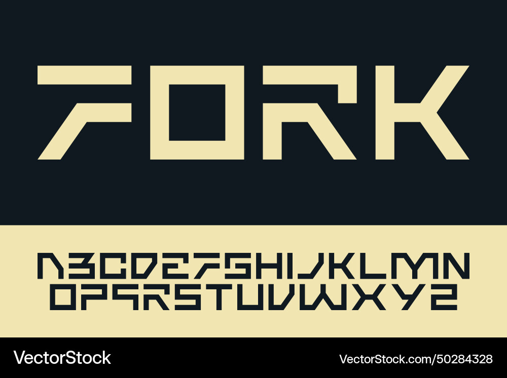 Design fork typeface alphabet typography font Design fork typeface alphabet typography font vector image