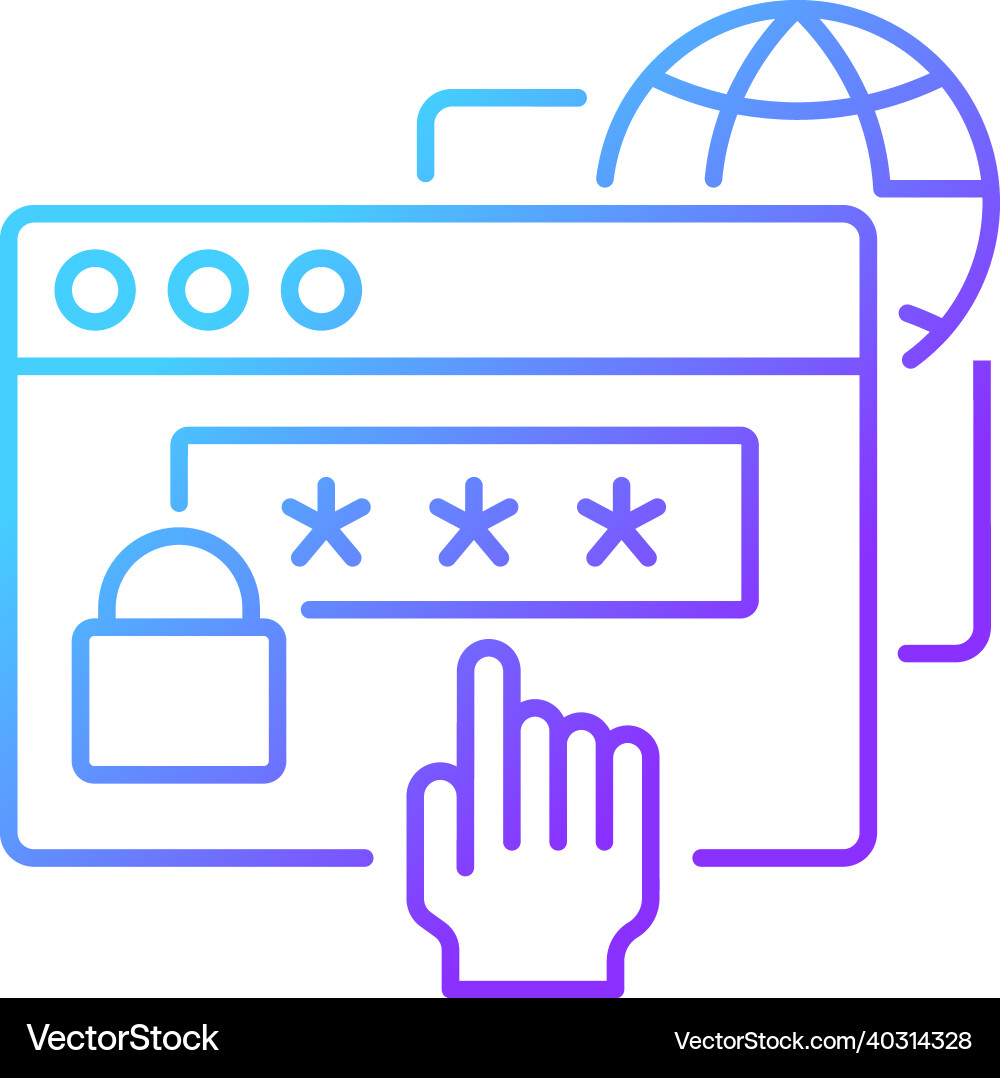 Digital foundation skills gradient linear icon Digital foundation skills gradient linear icon vector image