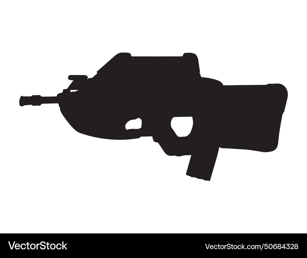 F2000 assault rifle silhouette art Royalty Free Vector Image