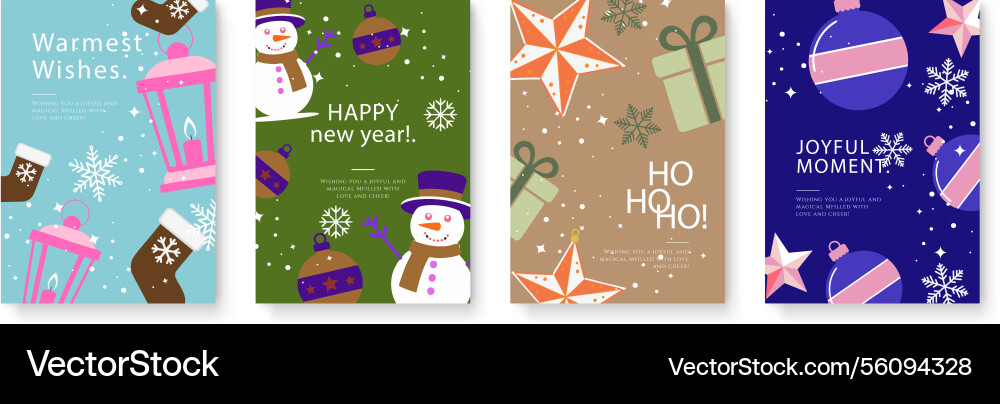 Festive christmas card designs with ornaments Festive christmas card designs with ornaments vector image