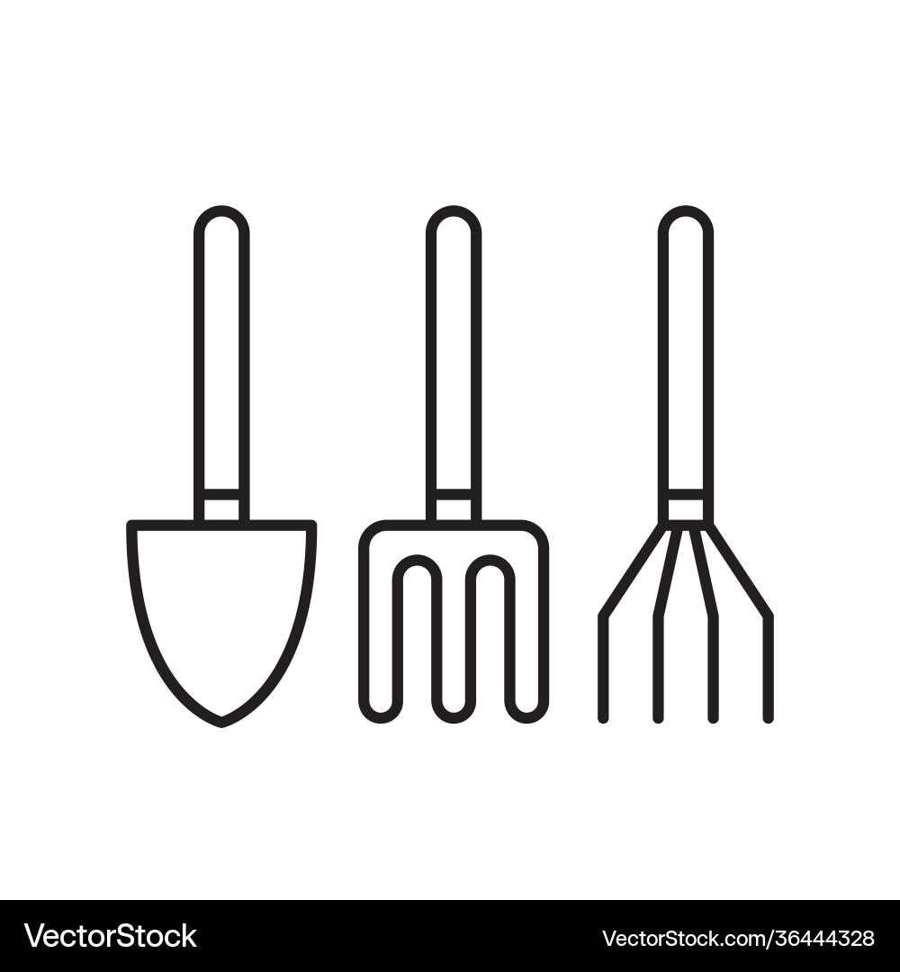 Garden tools simple gardening icon in trendy line Garden tools simple gardening icon in trendy line vector image
