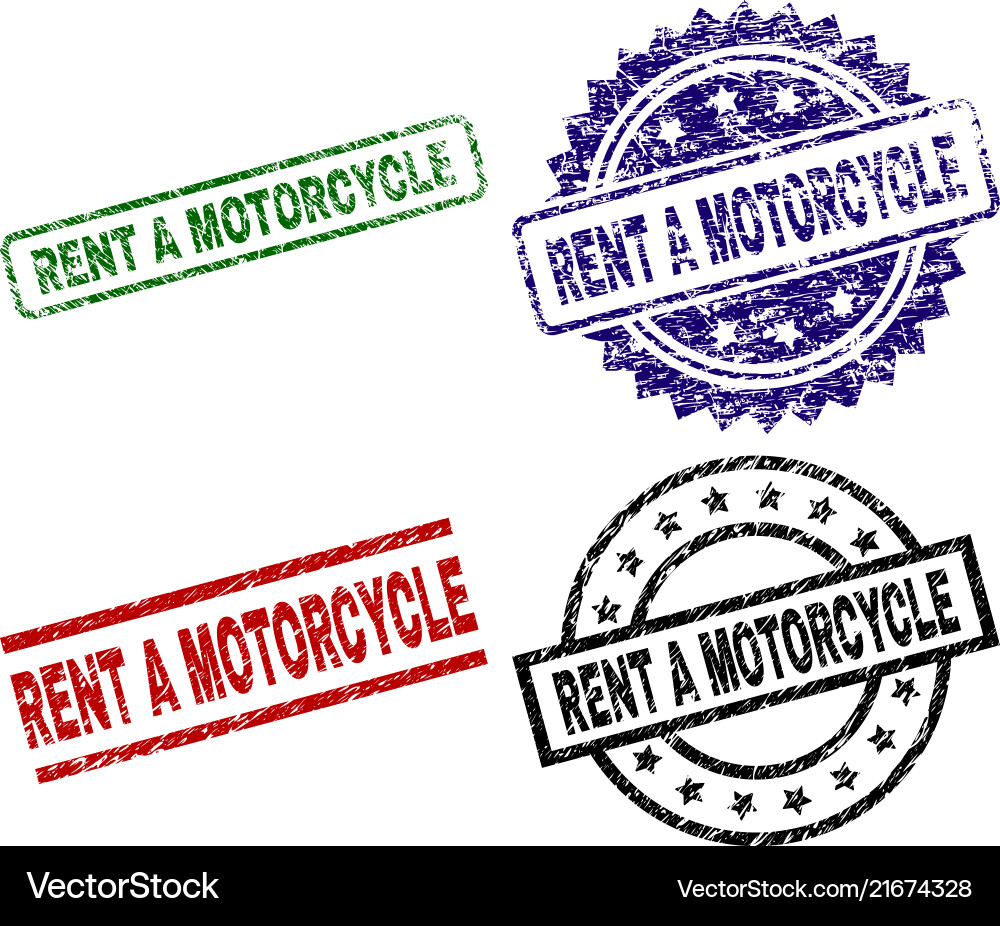 Geschädigte strukturierte Vermietung eines Motorrad Stempeldichtungen Geschädigte strukturierte Vermietung eines Motorrad Stempeldichtungen vektorbild