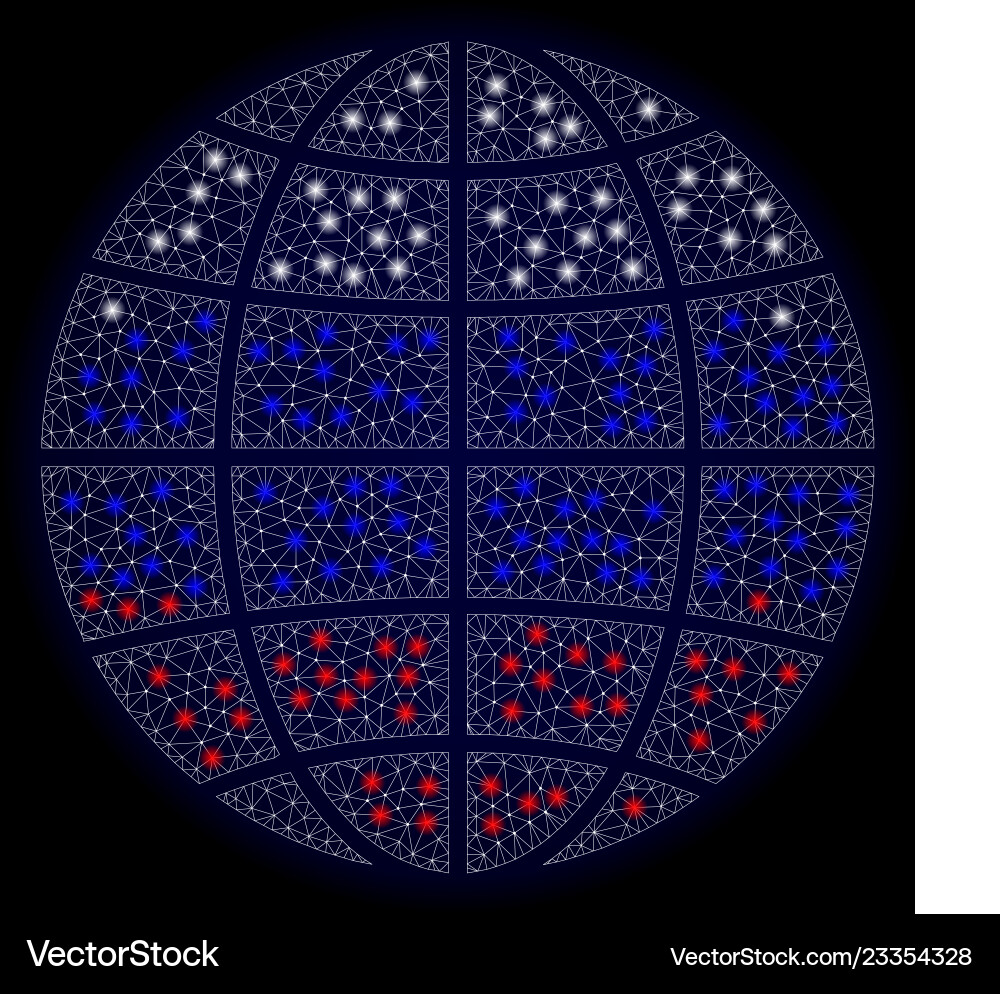 Global Polygonal Mesh Map vector image