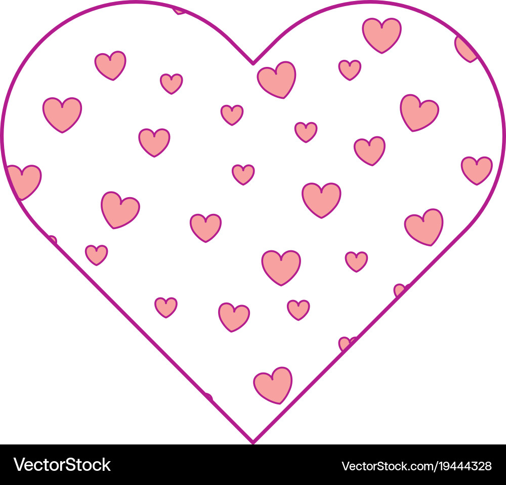 Heart frame with hearts pattern background Vector Image