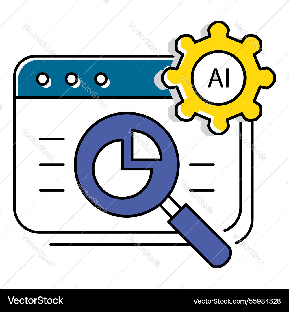 Investigation ai process icon design vector image