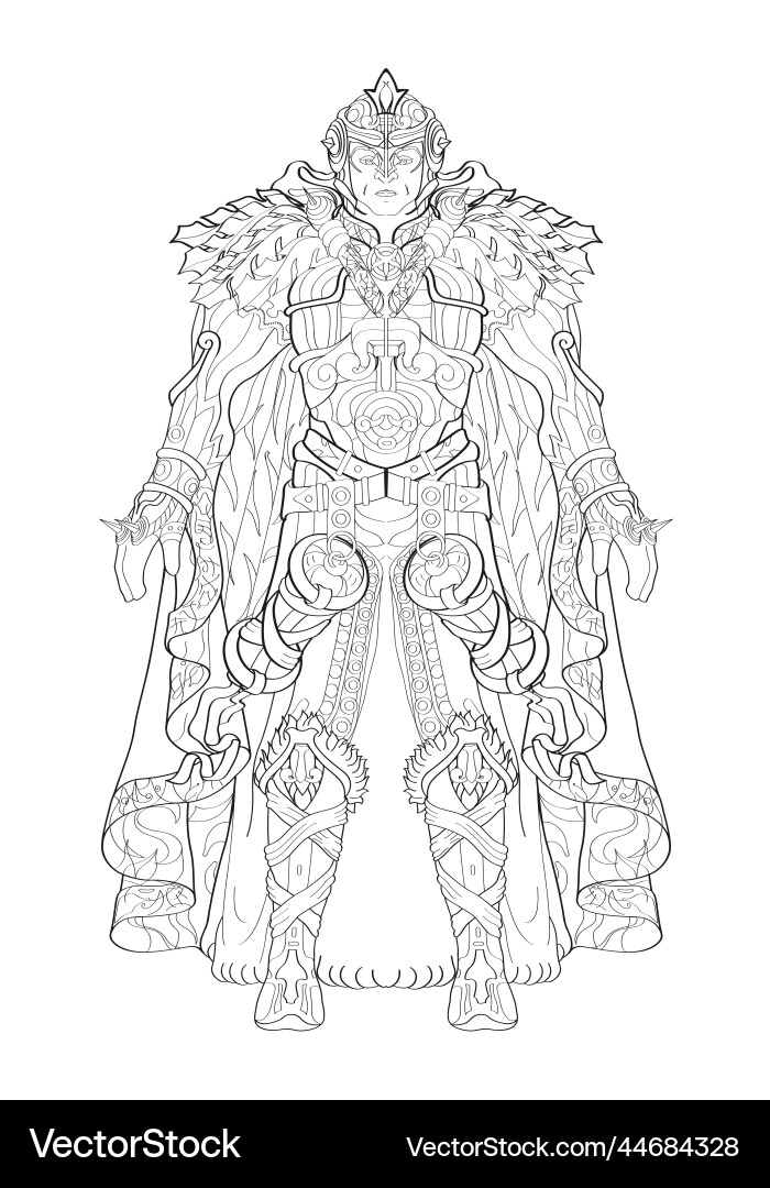 Knight in armor paladin computer game character Vector Image