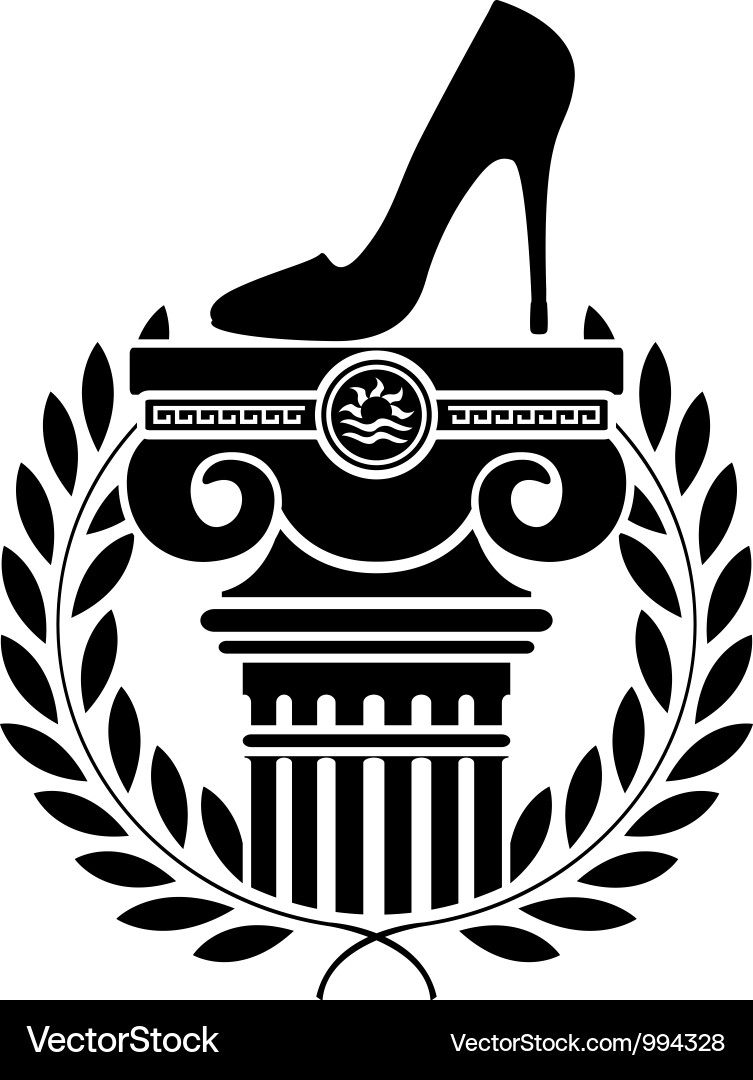 Laurel Wreath und Schuh Vektorbild