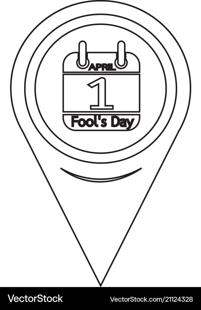 Map pin pointer calendar of april fools day icon vector image