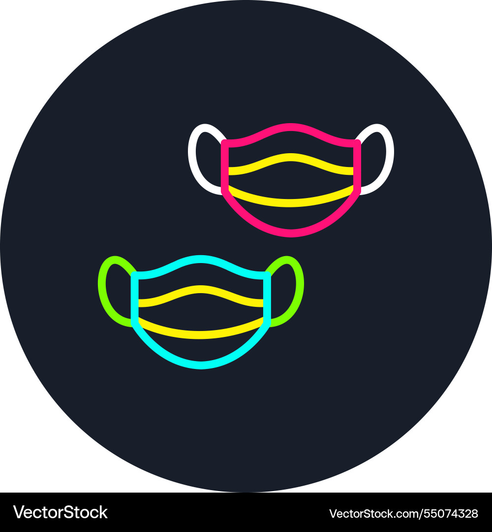 Masks line multi color icon Vector Image