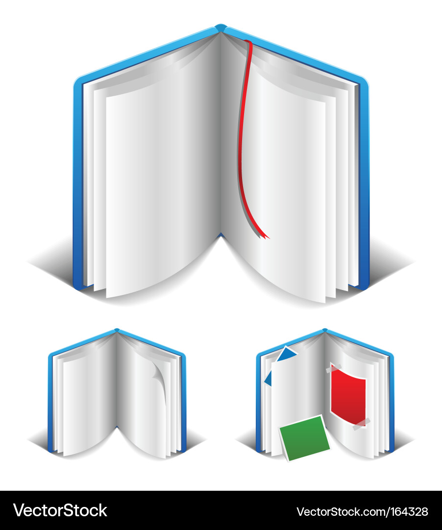 Open Book with Bookmarks Vector Image
