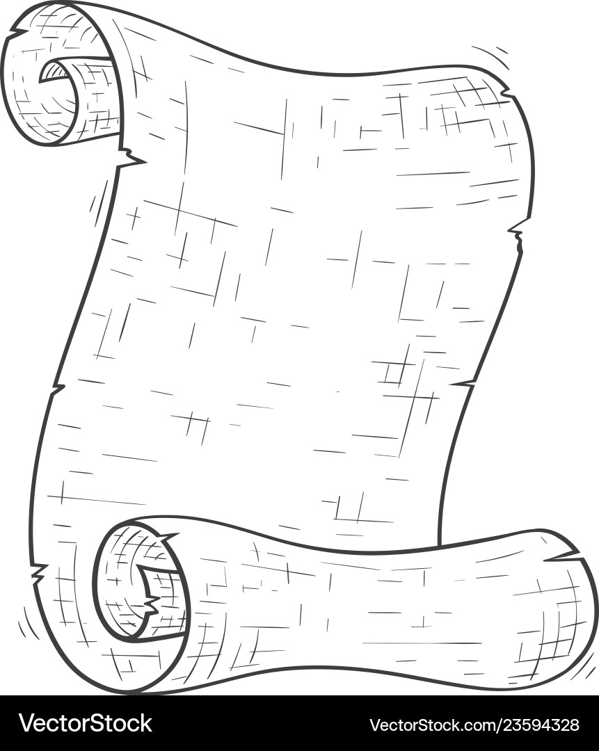 Paper scroll hand drawn sketch Vector Image