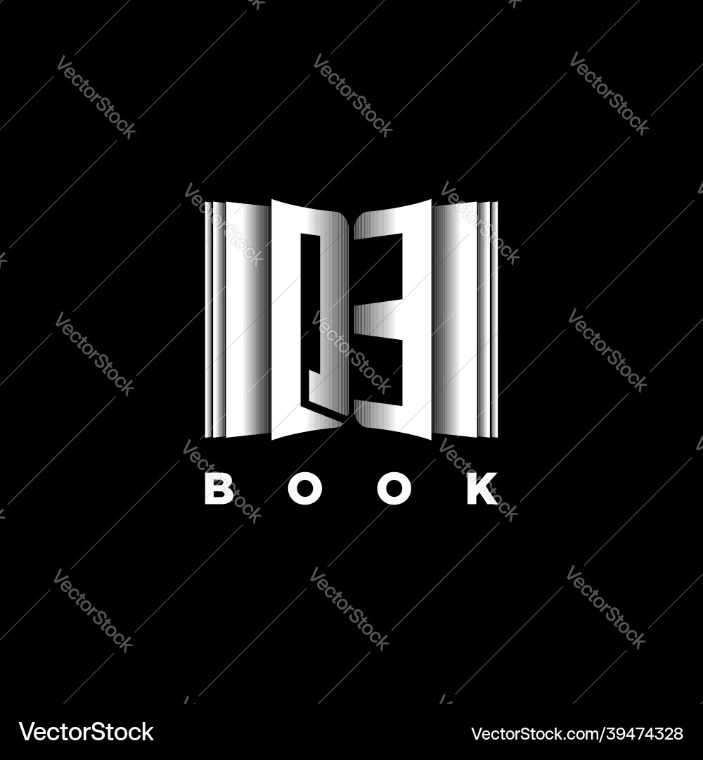 Qe monogram book shape style Vector Image