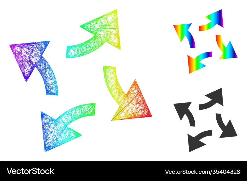 Rainbow net gradient centrifugal arrows icon Rainbow net gradient centrifugal arrows icon vector image