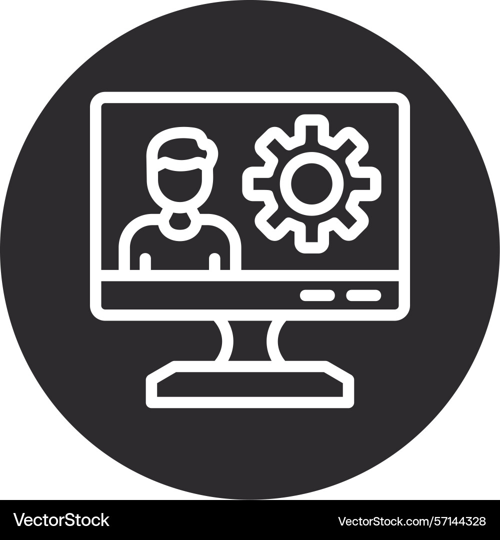 Remotemon inverted circle black Vector Image