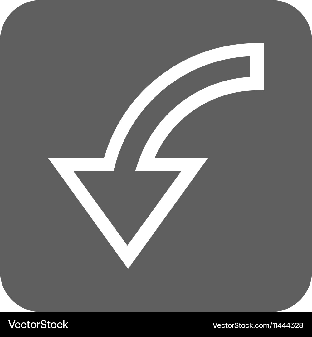 Rotate left flat squared icon vector image